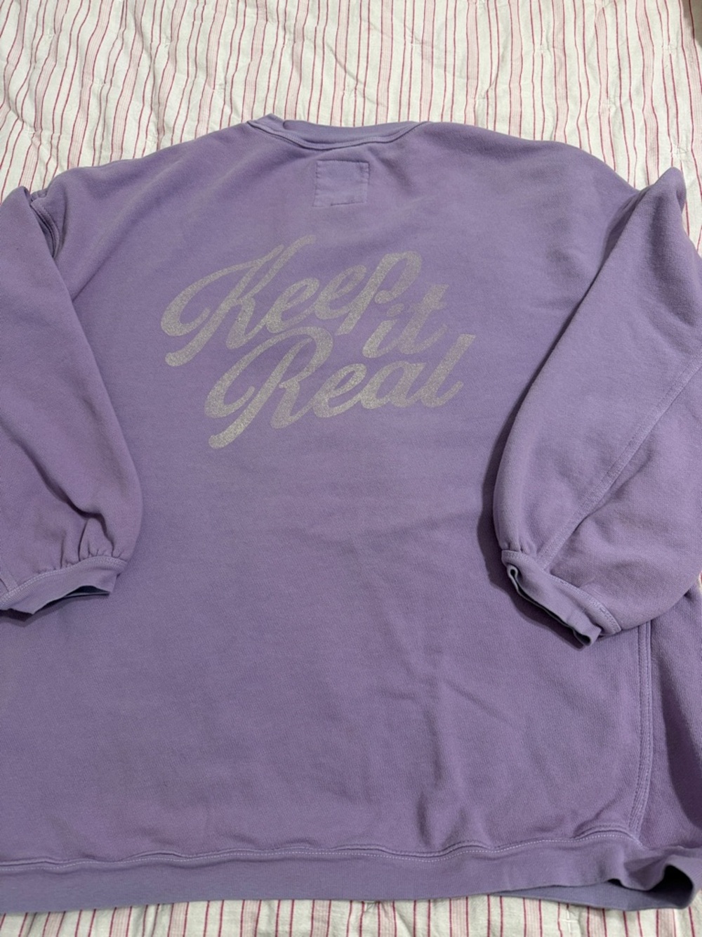 aerie Lavender Logo Pullover Sweatshirt medium - Picture 3 of 3